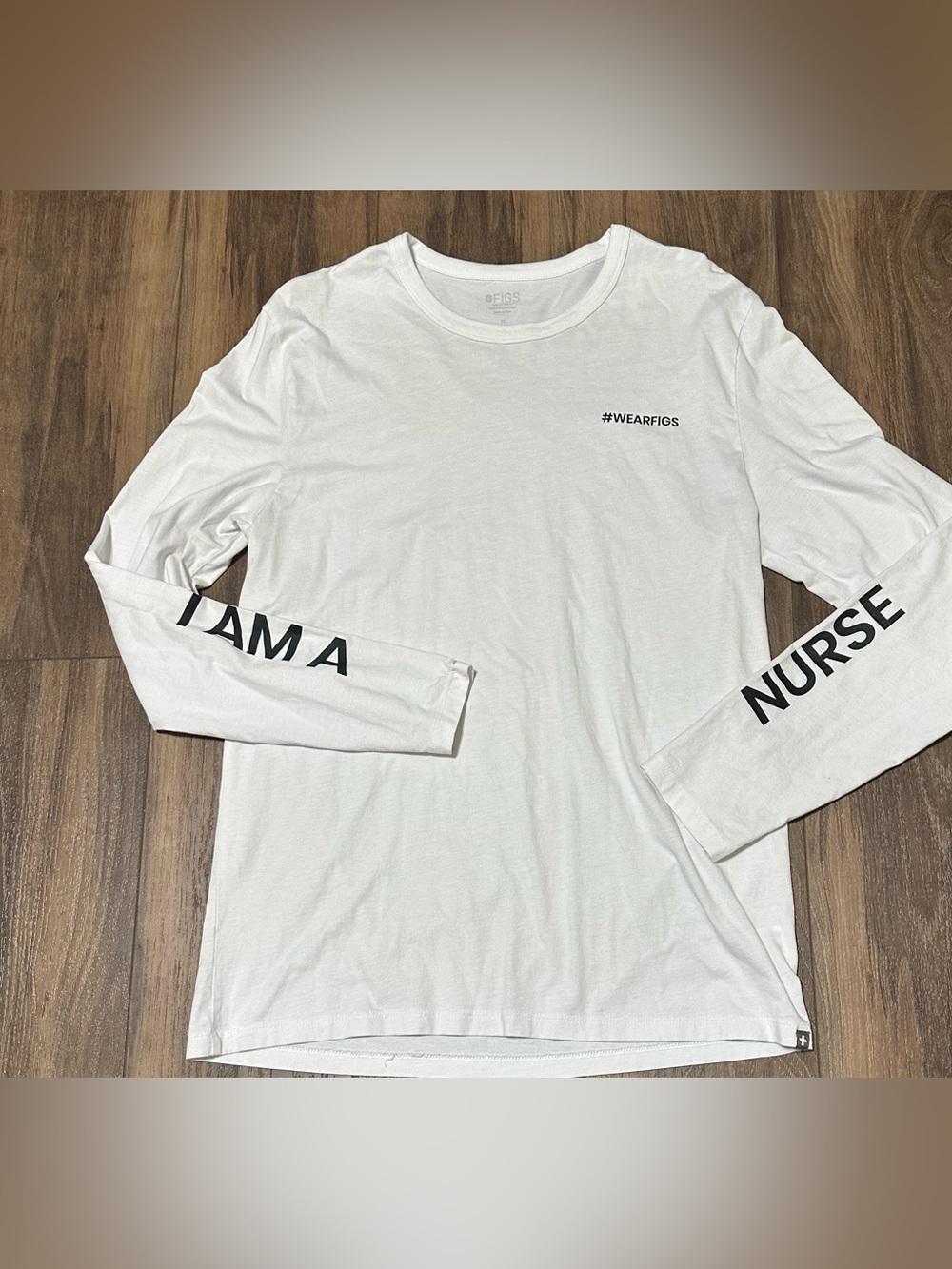 Figs Underscrub Long Sleeve I Am A Nurse White Shirt M Super Soft Women’s